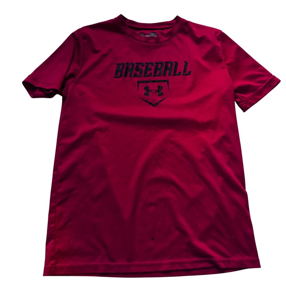 Under Armour Red Baseball T-Shirt - Stain on Hem